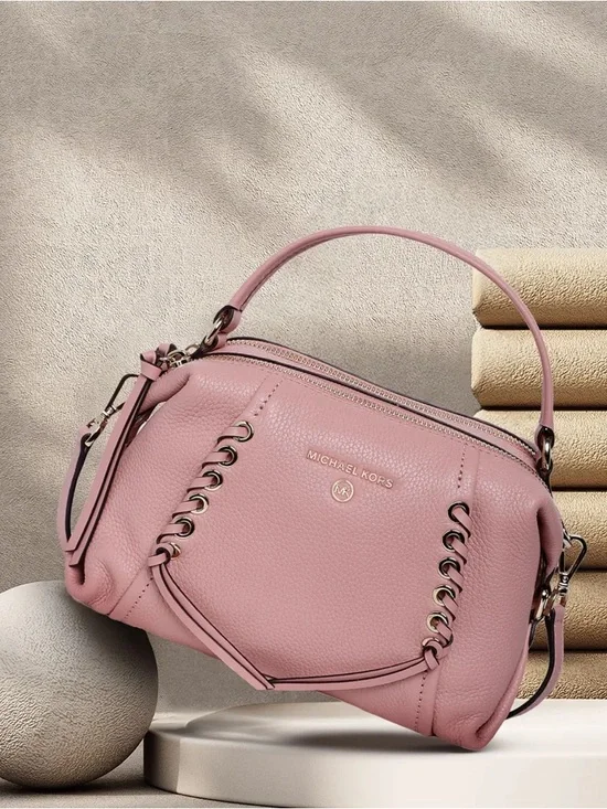 Michael Kors Sia Small Double-Zip Crossbody Blush Pink Leather Bag - Picture 16 of 16